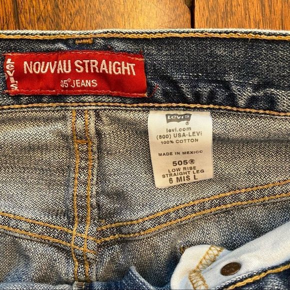 vtg•levi’s redone 505 straight leg “hey babe” low rise denim jeans - Picture 6 of 10